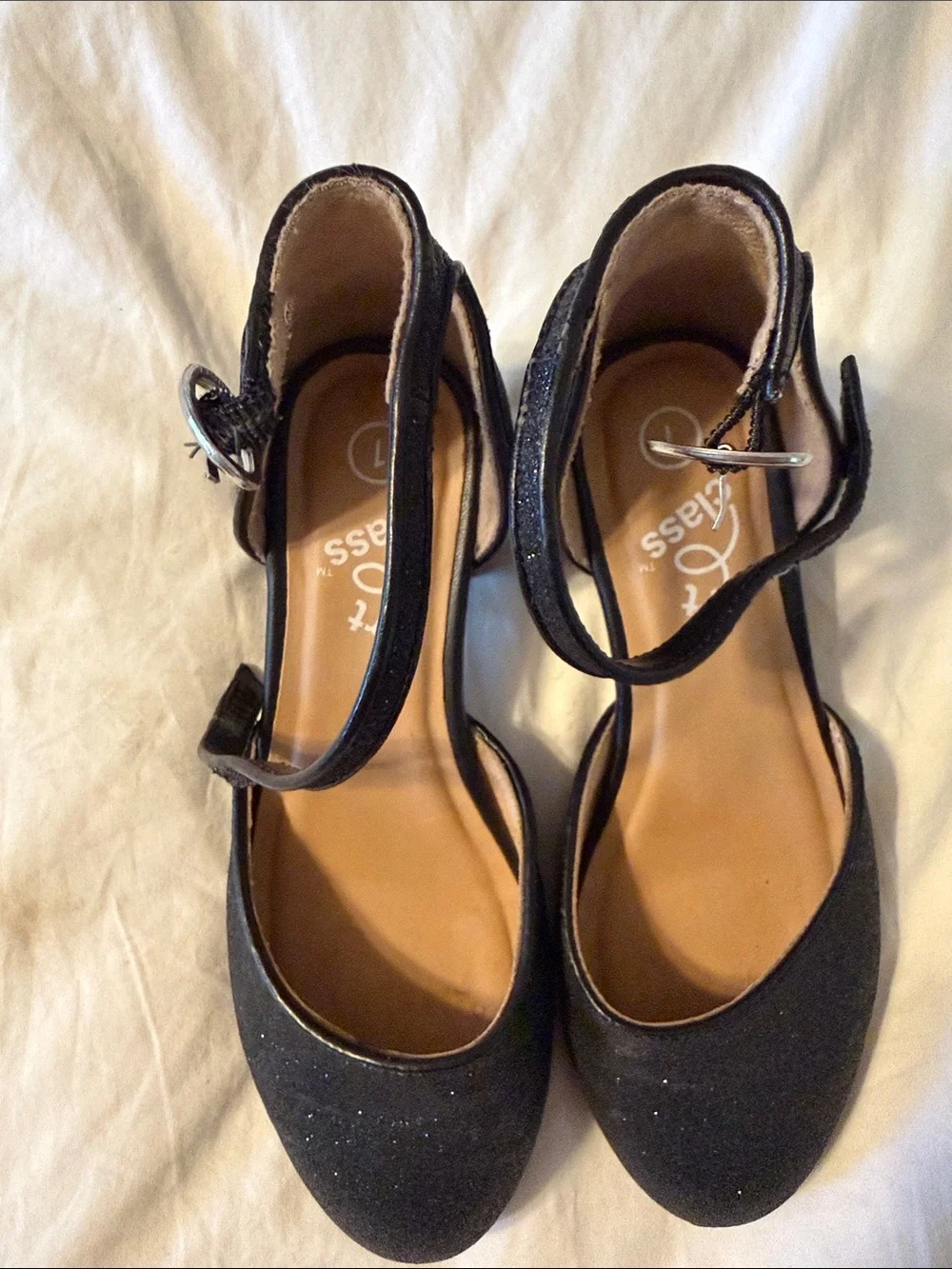 art class Black Girls' Ankle-Strap Low Block Heel Dress Shoes